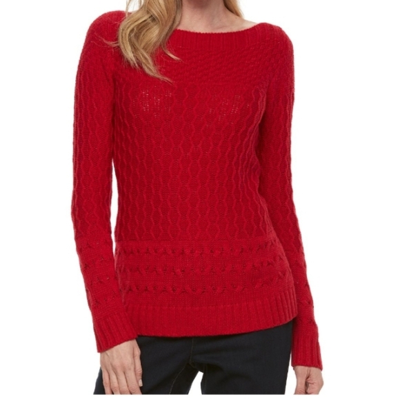 Women's Croft & Barrow Cream Textured Knit Sweater - Picture 9 of 9